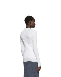 Helmut Lang White Double Layer Long Sleeve T Shirt