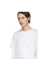 Helmut Lang White Double Long Sleeve T Shirt