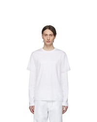 Helmut Lang White Double Long Sleeve T Shirt