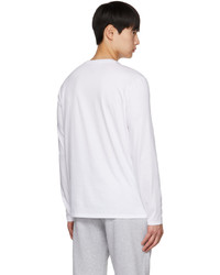 Lacoste White Embroidered Long Sleeve T Shirt