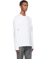 Thom Browne White Engineered 4 Bar Long Sleeve T Shirt
