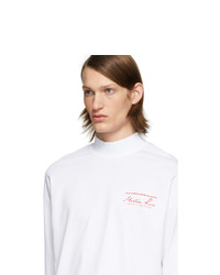 Martine Rose White Funnel Neck Long Sleeve T Shirt