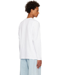 Moncler White Gart Washed Long Sleeve T Shirt