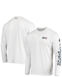 Columbia White Houston Astros Americana Terminal Tackle Omni Shade Raglan Long Sleeve T Shirt