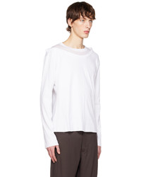 Edward Cuming White Layered Long Sleeve T Shirt