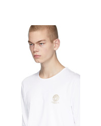 Versace Underwear White Logo Long Sleeve T Shirt