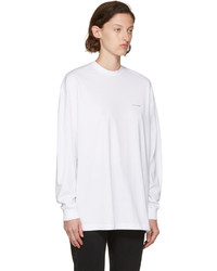 Balenciaga White Long Sleeve Logo T Shirt