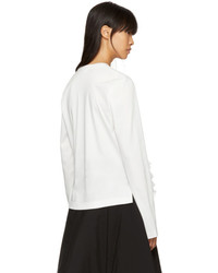 Noir Kei Ninomiya White Long Sleeve Tulle Frill T Shirt