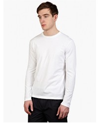Jil Sander White Long Sleeved Cotton T Shirt