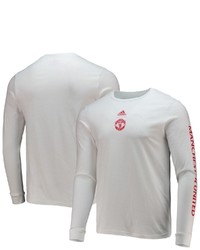 adidas White Manchester United Crest Long Sleeve T Shirt At Nordstrom