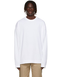 Dries Van Noten White Medium Weight Jersey Long Sleeve T Shirt
