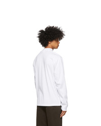 Acne Studios White Mock Neck Long Sleeve T Shirt