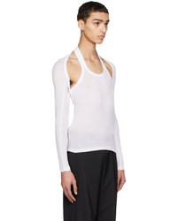 Dion Lee White Modular Halter Long Sleeve T Shirt