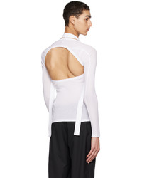 Dion Lee White Modular Halter Long Sleeve T Shirt