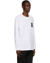 Burberry White Monogram Atherton Long Sleeve T Shirt