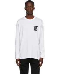 Burberry White Monogram Atherton Long Sleeve T Shirt