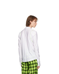 Sankuanz White Nylon Long Sleeve T Shirt