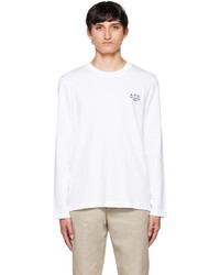 A.P.C. White Olivier Long Sleeve T Shirt