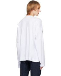 Dries Van Noten White Oversized Long Sleeve T Shirt