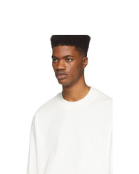 Essentials White Reflective Logo Long Sleeve T Shirt