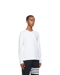 Thom Browne White Relaxed Fit Long Sleeve T Shirt