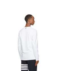 Thom Browne White Relaxed Fit Long Sleeve T Shirt