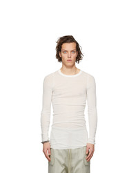 Rick Owens White Rib Long Sleeve T Shirt