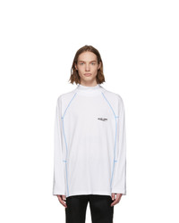 Calvin Klein 205W39nyc White Scuba Mock Neck Long Sleeve T Shirt
