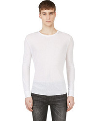 BLK DNM White Semi Sheer Long Sleeve T Shirt