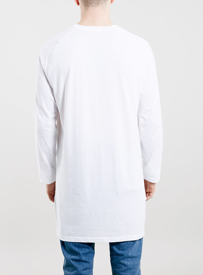 Topman longline T-shirts in white