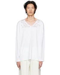 MM6 MAISON MARGIELA White Studded Long Sleeve T Shirt
