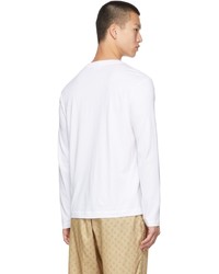 Dries Van Noten White Supima Cotton Long Sleeve T Shirt