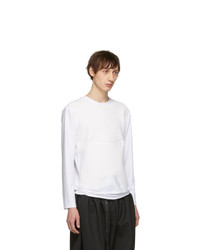 Fumito Ganryu White Water Resistant Pocket Long Sleeve T Shirt
