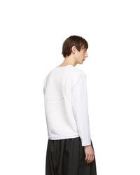 Fumito Ganryu White Water Resistant Pocket Long Sleeve T Shirt