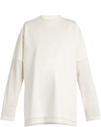 Vetements X Hanes Long Sleeved Double Layer Cotton T Shirt