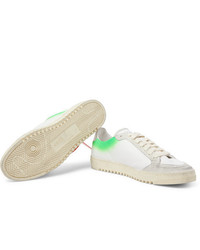 Off-White 20 Distressed Suede Trimmed Leather Sneakers