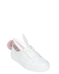 20mm Leather Bunny Tail Sneakers