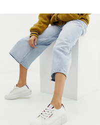 Superga 2297 White Chunky Trainers With Stripe Webbing
