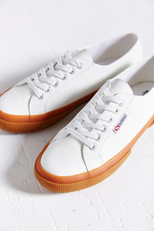 superga gum sole white