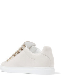 Balenciaga Arena Crinkled Leather Sneakers Off White