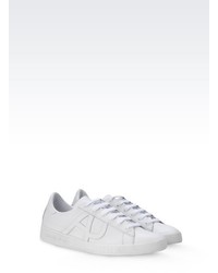 Armani Jeans Sneaker In Leather With Logo