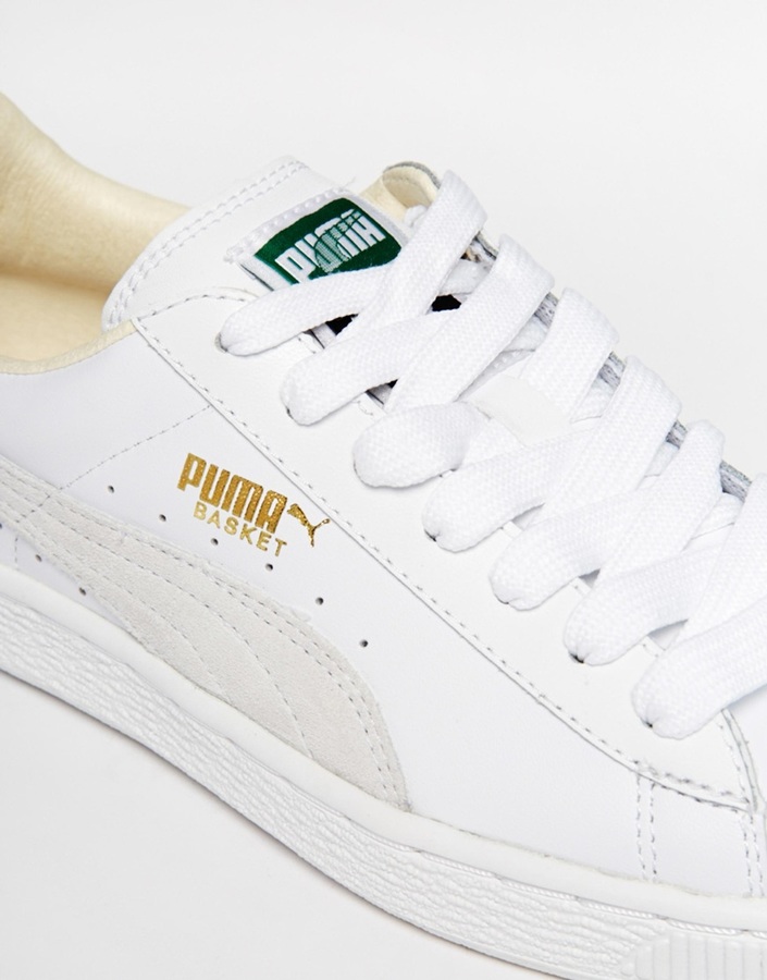 puma basket classic white sneakers womens