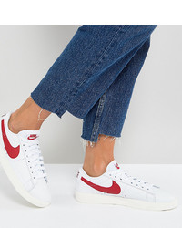 Nike Blazer Trainers In White And Red