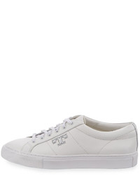 Tory Burch Chace Leather Low Top Sneaker Whitesilver