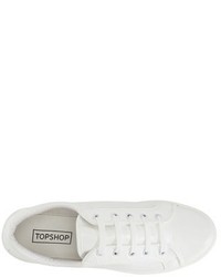 Topshop Copenhagen Lizard Embossed Faux Leather Sneaker Size 105us 41eu White