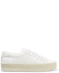 Saint Laurent Court Classic Leather Sneakers Off White
