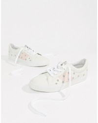 ASOS DESIGN Dance Star Embroidered Lace Up Trainers