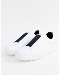 Armani Exchange Elasticated Slip On Trainers In White
