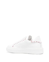 Kiton Embroidered Logo Contrast Stitching Sneakers