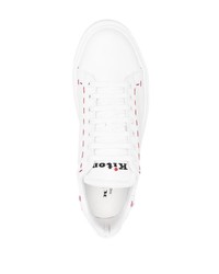 Kiton Embroidered Logo Contrast Stitching Sneakers